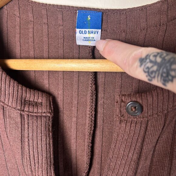 Old Navy Ribbed Button Down Midi Dress NWT - Picture 4 of 8